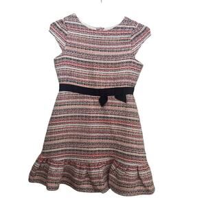 Janie and Jack Girls' Multicolor The Ava Ruffle Hem Tweed Dress Size 12